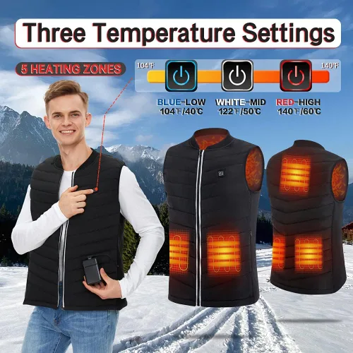 Vista 2 de Heated Vest for Men Women with Battery Pack Included USB Electric Heating Vest Rechargeable Lightweight Warming vests