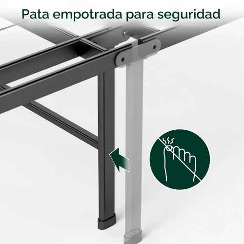 Vista 5 de ZINUS - Base SmartBase de trabajo pesado, 18 pulgadas, marco metálico, sin somier, resistente, con espacio debajo, tamaño individual