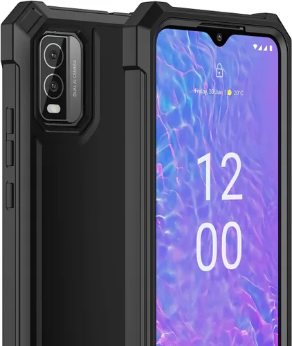 Vista 6 de Funda para Nokia C210 con protector de pantalla, parte delantera trasera de cuerpo completo, protección resistente, silicona suave esmerilada, grado