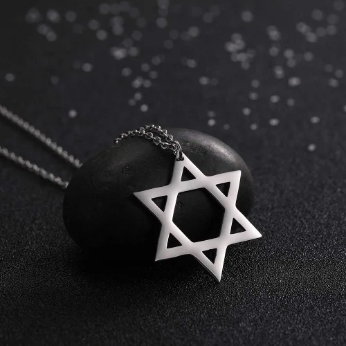 Vista 5 de EUEAVAN Collar con dije de estrella de David para mujer, con dije hexagonal, amuleto, simbólico, judío, Israel, religioso, David, joyería de regalo