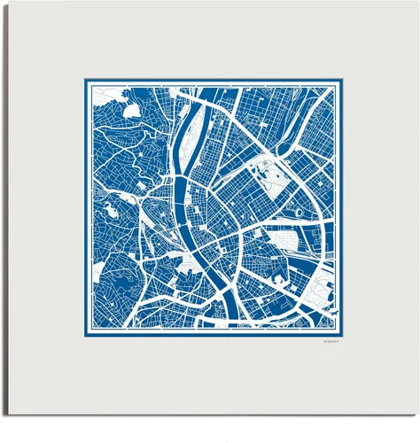 Vista 70 de O3 Design Studio Mapa de corte de papel de París, color negro mate, 20 x 20 pulgadas, arte en papel