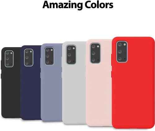 Vista 7 de GOOSPERY Funda de silicona líquida para Samsung Galaxy S20 (2020) Funda de goma con forro de microfibra suave - Negro
