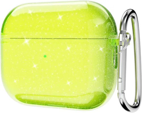 Vista 38 de Svanove Funda para Airpods Transparente con Purpurina, Funda Brillante y Bonita para Airpods de 1ª y 2ª Generación con Llavero, Carcasa Rígida