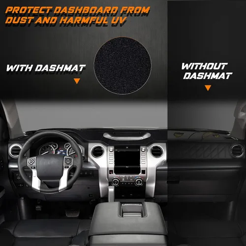 Vista 4 de NDRUSH Cubierta peluda para tablero de instrumentos compatible con Toyota Tundra 2014-2021