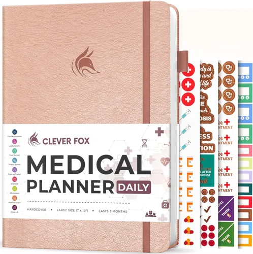 Vista 15 de Clever Fox Planificador médico diario: cuaderno de diario de salud, diario de bienestar y cuaderno de registro de autocuidado, dura 3 meses, 7 x