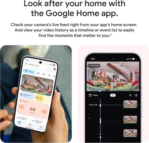 Vista 4 de Google Nest Cam Indoor (con cable, 3ª generación) - Cámara de seguridad con video 2K y Gemini, visión nocturna, audio bidireccional, funciona