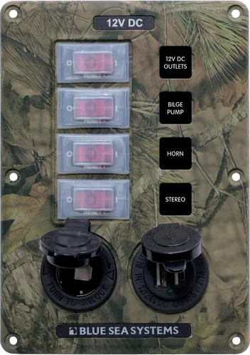 Vista 5 de Blue Sea Systems 4320 Panel de interruptores de disyuntor resistente al agua, gris, 4 posiciones