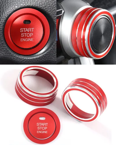 Vista 7 de 4 anillos de perilla de control de clima de CA RAV4, cubierta de arranque del motor, consola central, interruptor de aire acondicionado para RAV-4