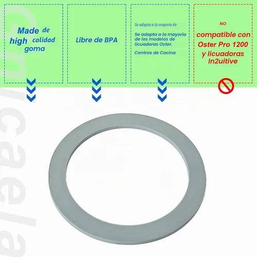 Vista 4 de Piezas de repuesto para juntas de licuadora, anillos de sello de anillo de goma, accesorios para licuadora Oster y Osterizer (4 piezas)