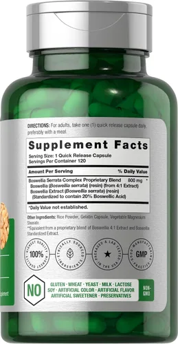 Vista 2 de Horbäach Boswellia Serrata - Cápsulas de extracto 120 unidades Suplemento de hierbas Sin OMG, sin gluten