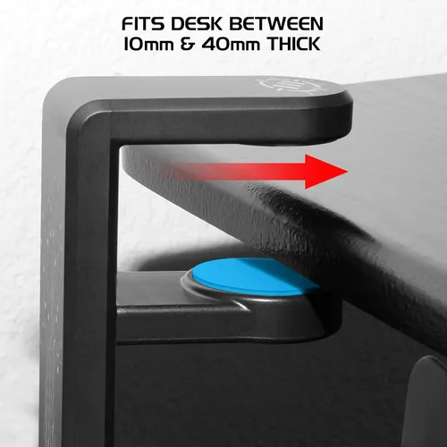 Vista 6 de ENHANCE Soporte para auriculares para juegos de PC, soporte para auriculares de escritorio con rotación ajustable de 360 grados, abrazadera de Negro