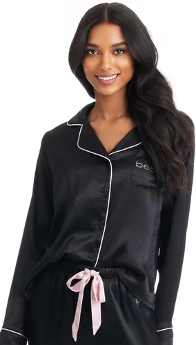 Vista 3 de bebe Conjunto de pijama para mujer, conjunto de pijama Charmeuse texturizado de lujo para mujer, elegante conjunto de pijama para mujer