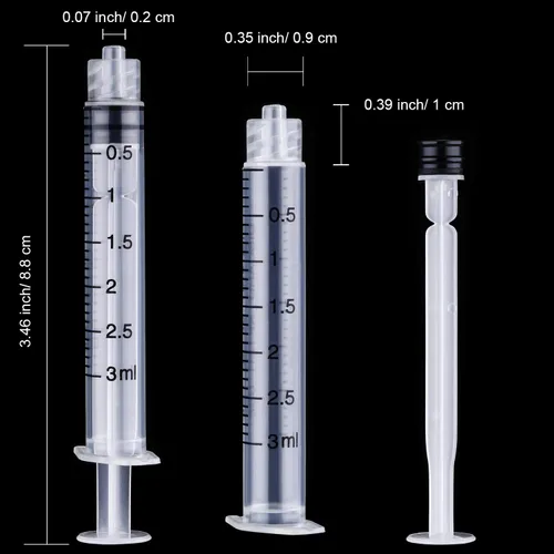 Vista 2 de Paquete de 20 jeringa de plástico Luer Lock con medición, sin aguja (3 ml)