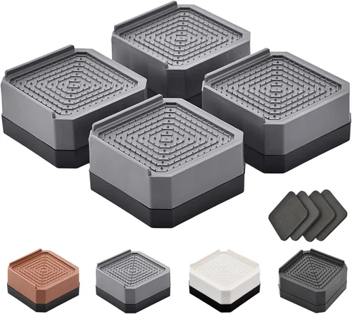 Vista 11 de EclatBain Elevadores rectangulares para cama, elevadores de muebles rectangulares de alta resistencia, con bloques ajustables de elevación de hasta