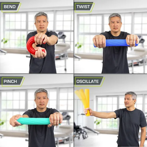 Vista 5 de ProsourceFit Flex and Twist Bars Sets and Singles, Resistance Bars for Occupational Therapy, Tennis Elbow Treatment, and Wrist Strengthening, 12-in
