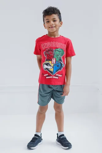 Vista 2 de Harry Potter Gryffindor Hufflepuff Ravenclaw Slytherin - Conjunto de pantalones cortos de camiseta