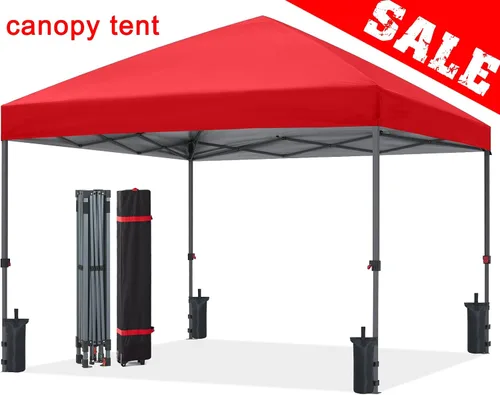 Vista 11 de ABCCANOPY Toldo desplegable – Tienda de campaña portátil para patio al aire libre resistente para patio trasero y terraza con 4 bolsas de arena Beige
