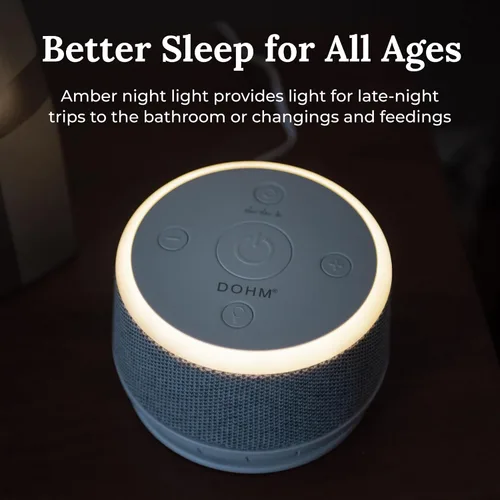 Vista 6 de Yogasleep Máquina de sonido de ruido blanco Dohm Nova, mejor sueño para bebés y adultos. Incluye luz nocturna, 10 velocidades de ventilador y ruido
