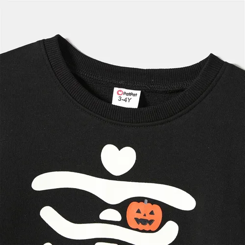 Vista 3 de PATPAT Conjuntos familiares a juego de vestido de manga larga, color marrón, vestido de suéter de fiesta y conjuntos de sudadera