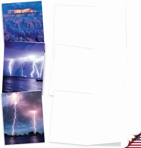 Vista 2 de The Best Card Company - Caja de 10 tarjetas para todas las ocasiones en blanco (4 x 5.12 pulgadas) - Tarjetas de paisaje escénico surtidas - Bolts