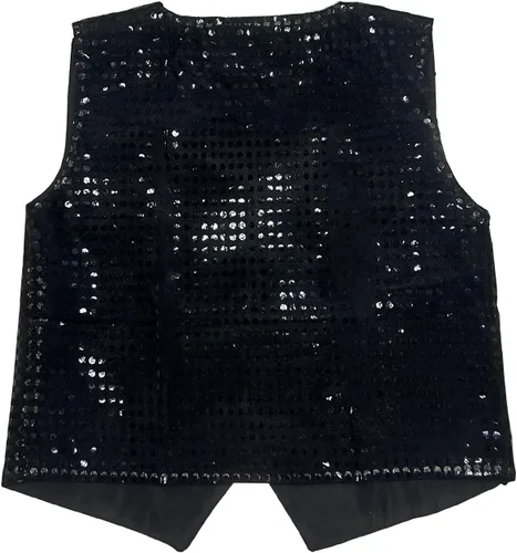 Vista 5 de Chaleco de lentejuelas brillantes para niños, camiseta corta para danza, jazz, hip hop, chaleco para coro, actuación escénica
