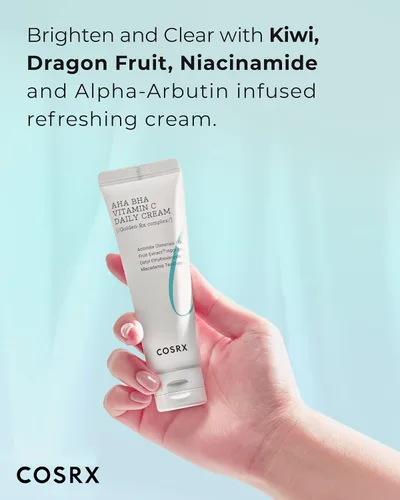 Vista 2 de COSRX AHA BHA VITAMIN C Crema diaria 1.69 fl. oz 1.7 fl oz, crema facial, antienvejecimiento, piel voluminosa, natural, fruta, cuidado de la piel