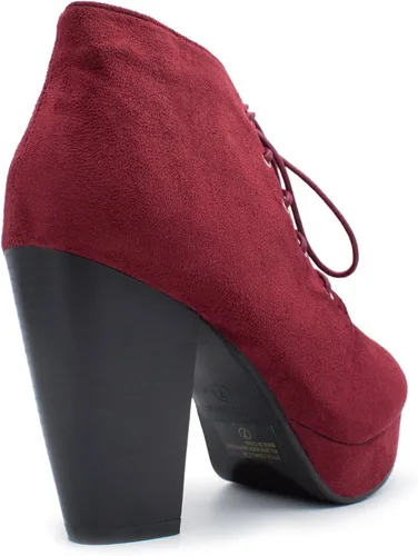 Vista 4 de Forever Link modelo Camille-86 - Botines con cordones y tacón grueso para mujer