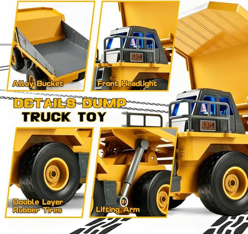 Vista 4 de BRRRRT Camión volquete RC para niños mayores de 4 años Rc Dump Truck