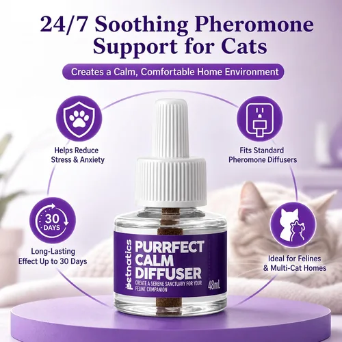 Vista 2 de Recambio de difusor calmante para gatos Tecnología de feromonas calmante 24/7 para felinos y hogares de varios gatos Efecto de larga duración