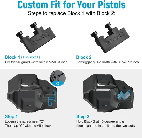 Vista 6 de Funda universal para pistolas compactas y subcompactas, corte óptico, compatible con Glock 19/43/43X MOS, Sig P365 XMacro, M&P Shield Plus, PSA
