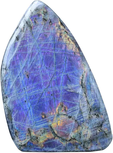 Vista 12 de Roca de Labradorita Pequeña Lámina de Labradorita Azul Pulida Piedra de Cristal de Sanación en Bloque para Meditación Regalo Decoración del Hogar