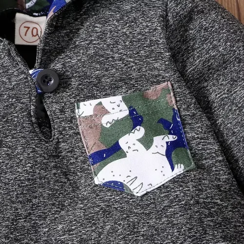 Vista 4 de FOCICI Ropa de bebé para niños pequeños trajes de primavera e invierno sudadera con capucha con bolsillo pantalones de dinosaurio