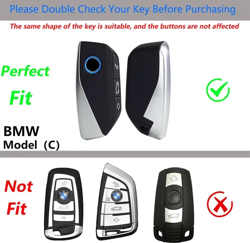 Vista 24 de Funda para llavero BMW con llavero, fibra de carbono real, protección de aleación de zinc, compatible con BMW 1 3 4 5 6 7 Series X1 X3 X4 M5 M6 GT3