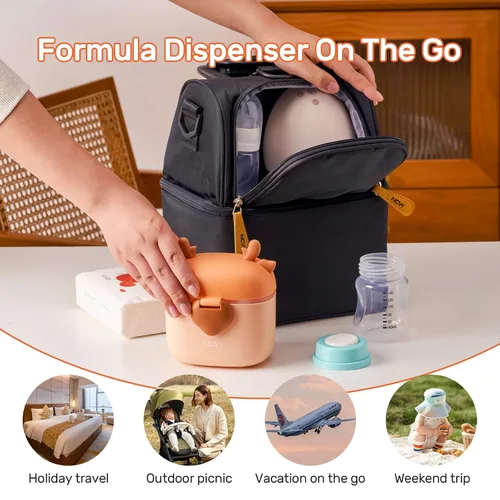 Vista 4 de NCVI - Contenedor de fórmula para llevar, dispensador de fórmula para bebés sobre la marcha con cuchara Multi-Purpose Storage Holder for Snacks