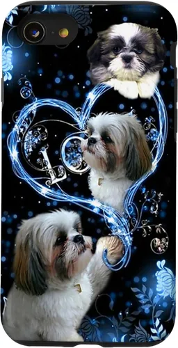 Vista 18 de Funda para PC iPhone 16 I Love Shih Tzu Dogs Flowers Heart Shih Tzu Metal