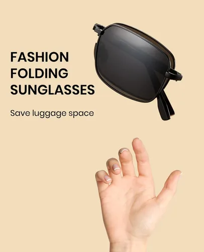 Vista 4 de Cyxus Gafas de sol plegables para mujeres y hombres, lentes polarizadas con protección UV 400, pantalla plegable, portátil, ultraligera, montura TR
