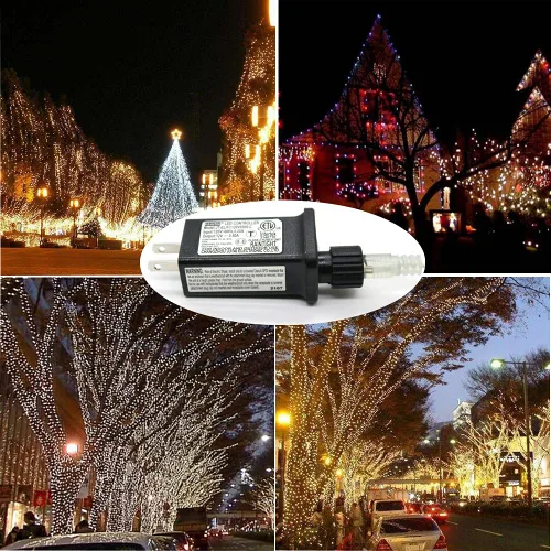 Vista 9 de Transformador LED de 8 modos de luz LED de 12 V, fuente de alimentación de clase 2, transformador de bajo voltaje, adaptador de enchufe de EE. UU.