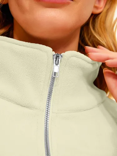 Vista 5 de AUTOMET Womens Quarter Zip Pullover Oversized Long Sleeve Sweatshirt Half Zip Cropped Hoodie Teen Girls Fall Y2K Clothes