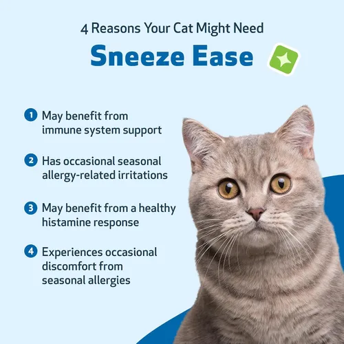 Vista 2 de Pet Wellbeing Estornudar para gatos - Estornudos ocasionales, alergias estacionales, molestias en la nariz y los ojos, ojos y ortigas, suplemento