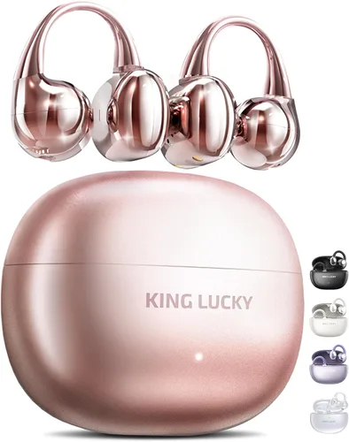 Vista 11 de King Lucky Auriculares de clip Gen 3, auriculares inalámbricos Bluetooth 6.0 de oreja abierta con micrófono, ajuste seguro para orejas pequeñas