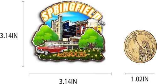 Vista 3 de Imán de madera para nevera de Springfield, Missouri, Estados Unidos, 3D, monumentos de viaje, coleccionables, recuerdos, decoración hecha a mano, 2
