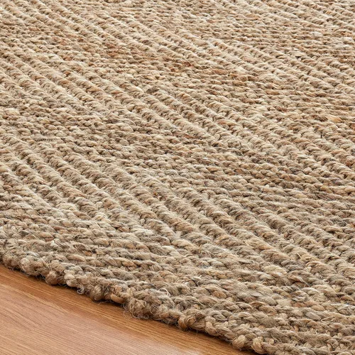 Vista 3 de Superior Alfombra bohemia de yute con flecos, 6 x 9 pies, natural