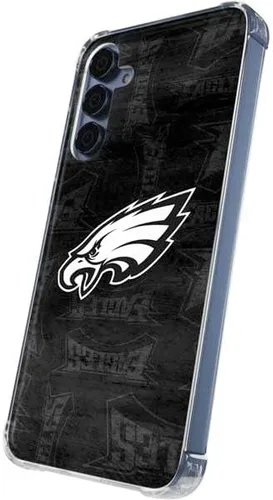 Vista 2 de Skinit Clear Phone Case Compatible with Galaxy A35 5G - Officially Licensed NFL Philadelphia Eagles Black & White Design