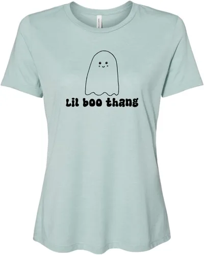 Vista 13 de Cute Women's Screen Printed Crew Neck Tee, Shirts With Sayings, Dusty Blue or Olive