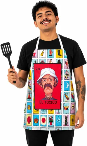 Vista 9 de Leos Imports Loteria Card - Delantal de bingo mexicano con bolsillos