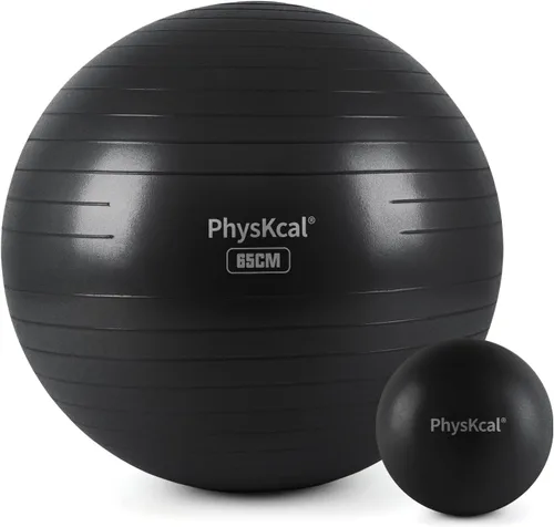 Vista 30 de PhysKcal Pelota de yoga para ejercicio, set de pilates, pelota de fitness de 4 tamaños para entrenamiento, parto, embarazo, terapia física - Bomba