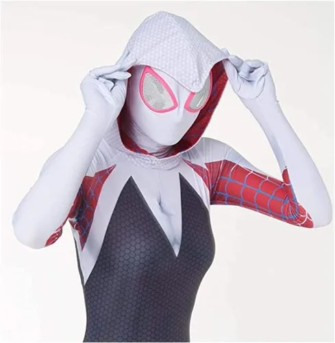 Vista 5 de Disfraz de Halloween para mujer, elástico, transpirable, disfraz de Halloween, tela de seda de leche, traje de cosplay