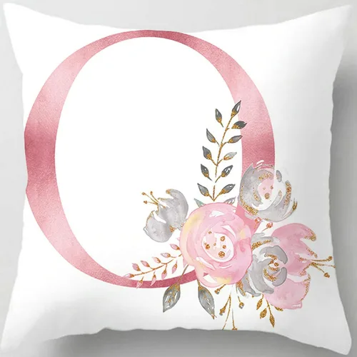 Vista 16 de Fundas de almohada rosa, lindas fundas de almohada decorativas con alfabeto, fundas de cojín cuadradas, protectores de almohada con letras