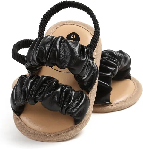 Vista 3 de Sandalias de verano para bebés y niñas, zapatos de vestir de princesa para boda, suela suave, zapatos de bebé para niña recién nacida