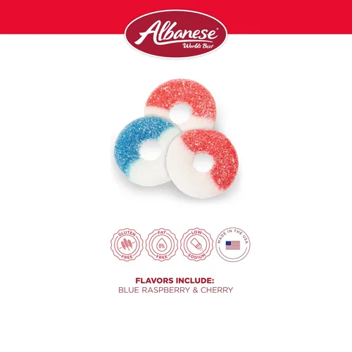 Vista 5 de Caramelos Albanese, anillos de gomita de la libertad, bolsa de 4.5 libras
